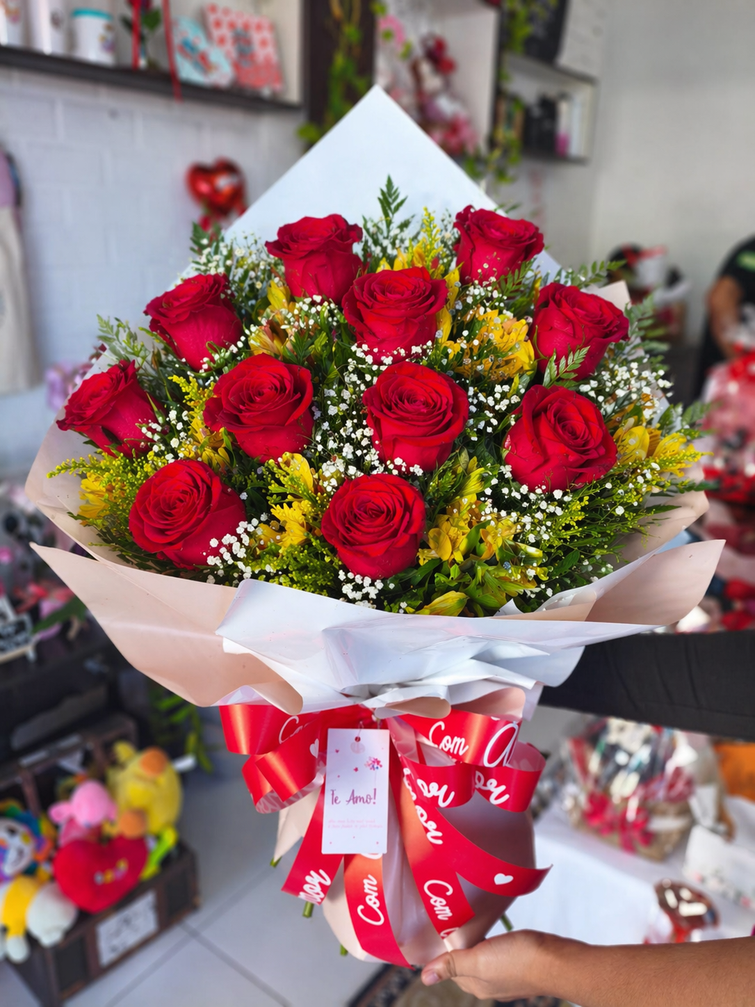 Buque 12 rosas vermelhas