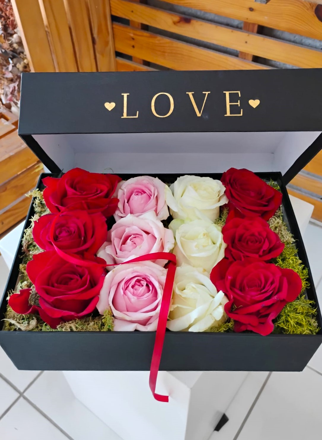 Caixa Love Rosas