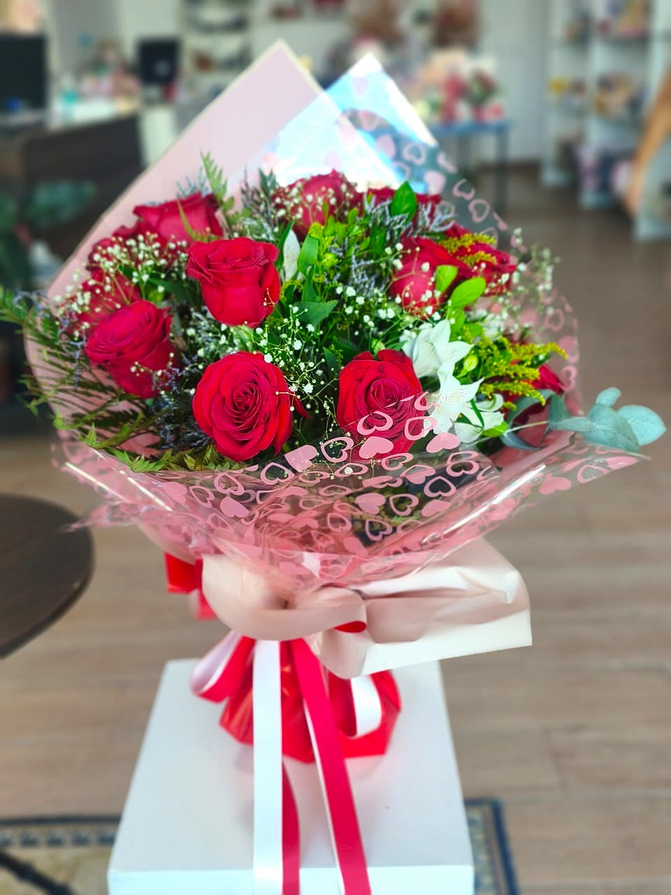 Buque 10 rosas vermelha